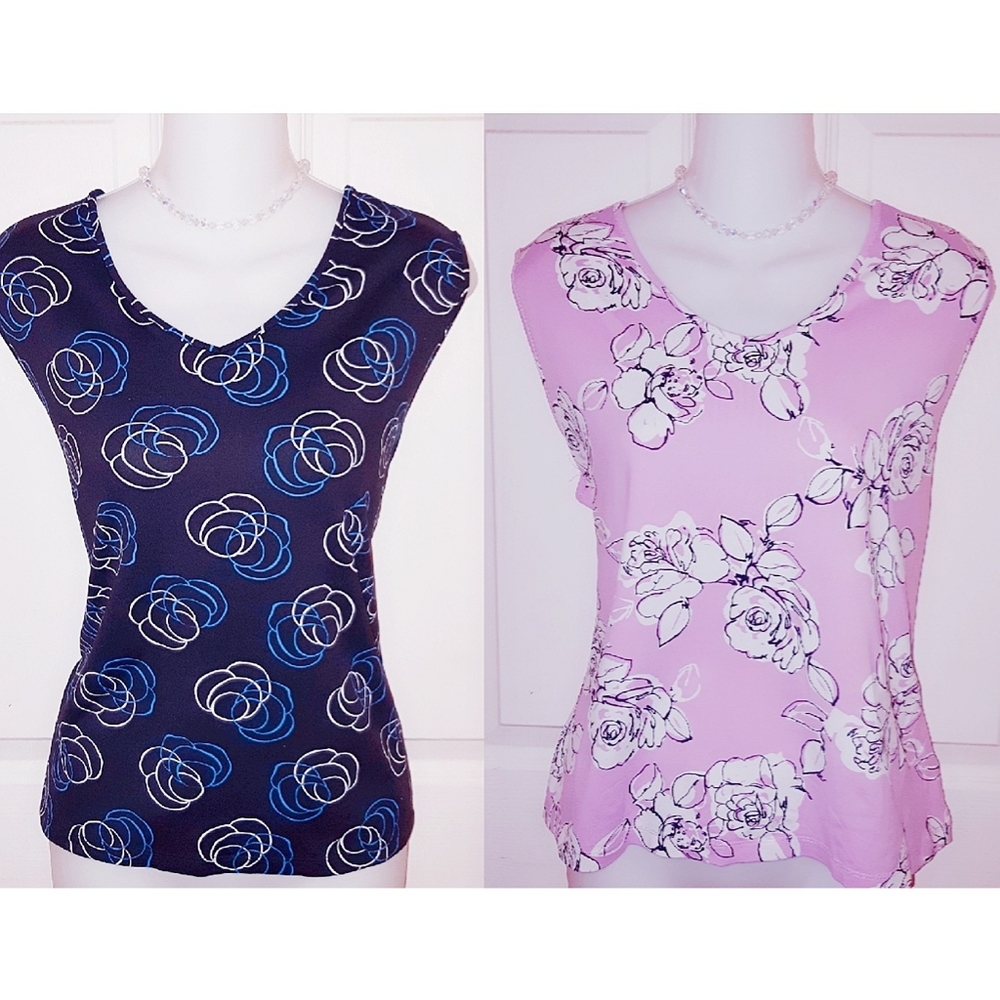 Bundle of 2 - Sleeveless Stretch V-neck Tops